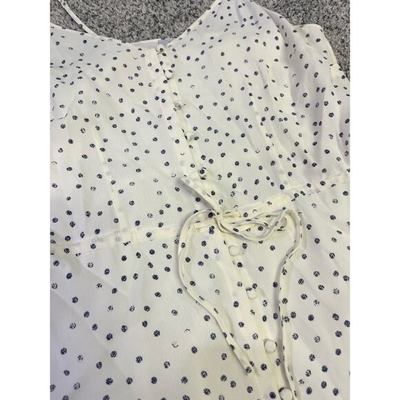 Rails Frida Speckled Dot High-Low Midi Slip Dress, Womens M, White/Black Ruffles - Picture 6 of 16